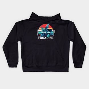 Tropical Paradise Retro Surfer Exotic Kids Hoodie